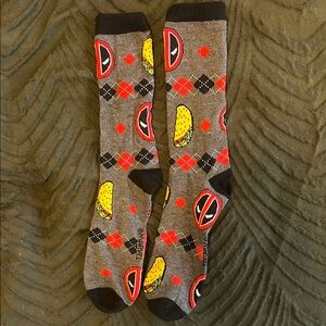 Marvel Deadpool Argyle Pattern Socks
